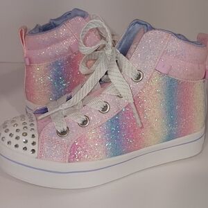 Light-Up Pink High-Top Skechers Twinkle Toes Diamond Collection